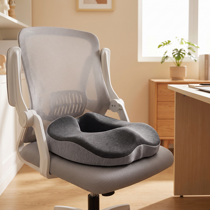 Ergonomic Memory Foam Donut Seat Cushion Coccyx Support Pillow for Tailbone Pain Sciatica Hemorrhoids Pressure Relief Office Chair Home Use