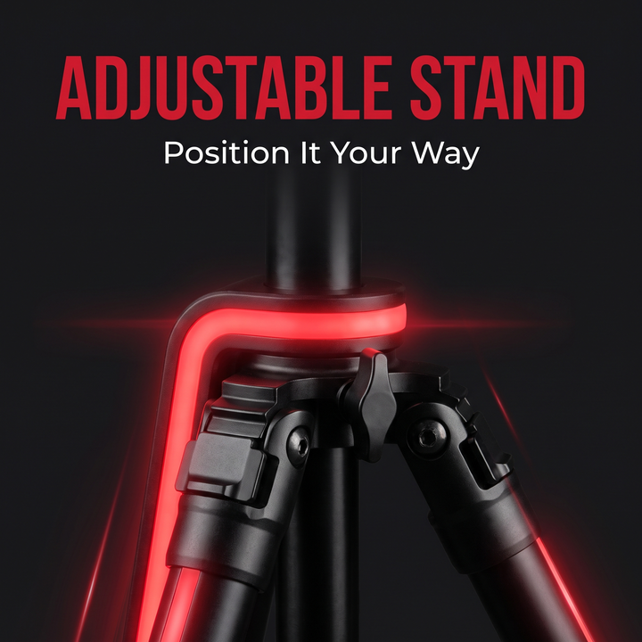 PHYSIOATHLETX Dual Chip LED Red Light Recovery Panel - adjustable stand feature callout