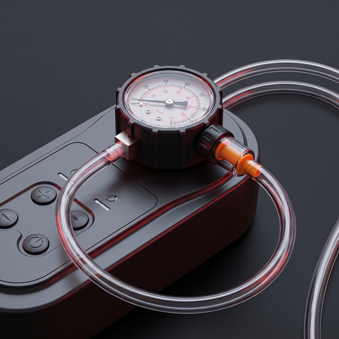 Close-up of the suction pressure dial and control panel