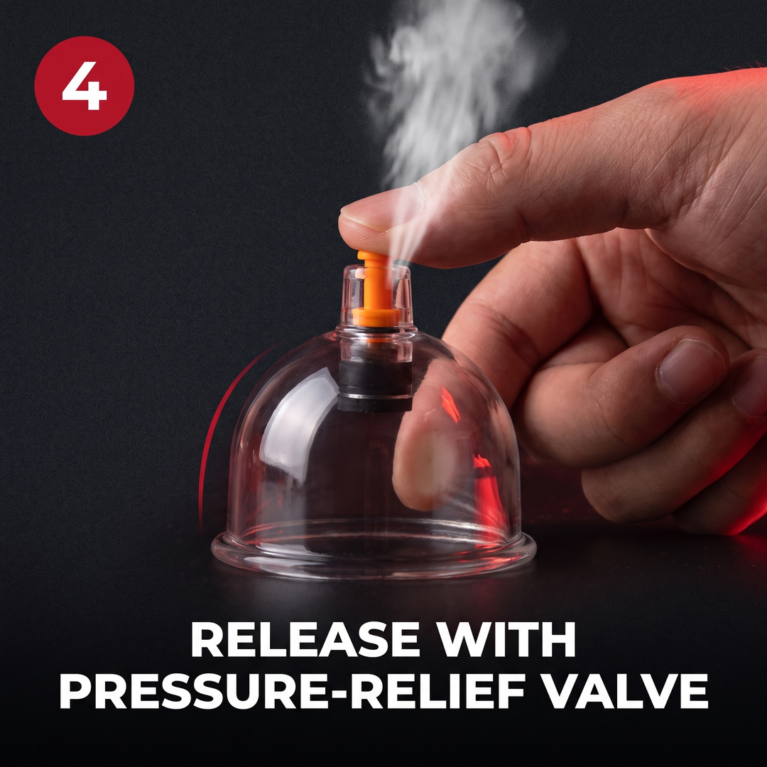 Step 4: release suction with the pressure-relief valve