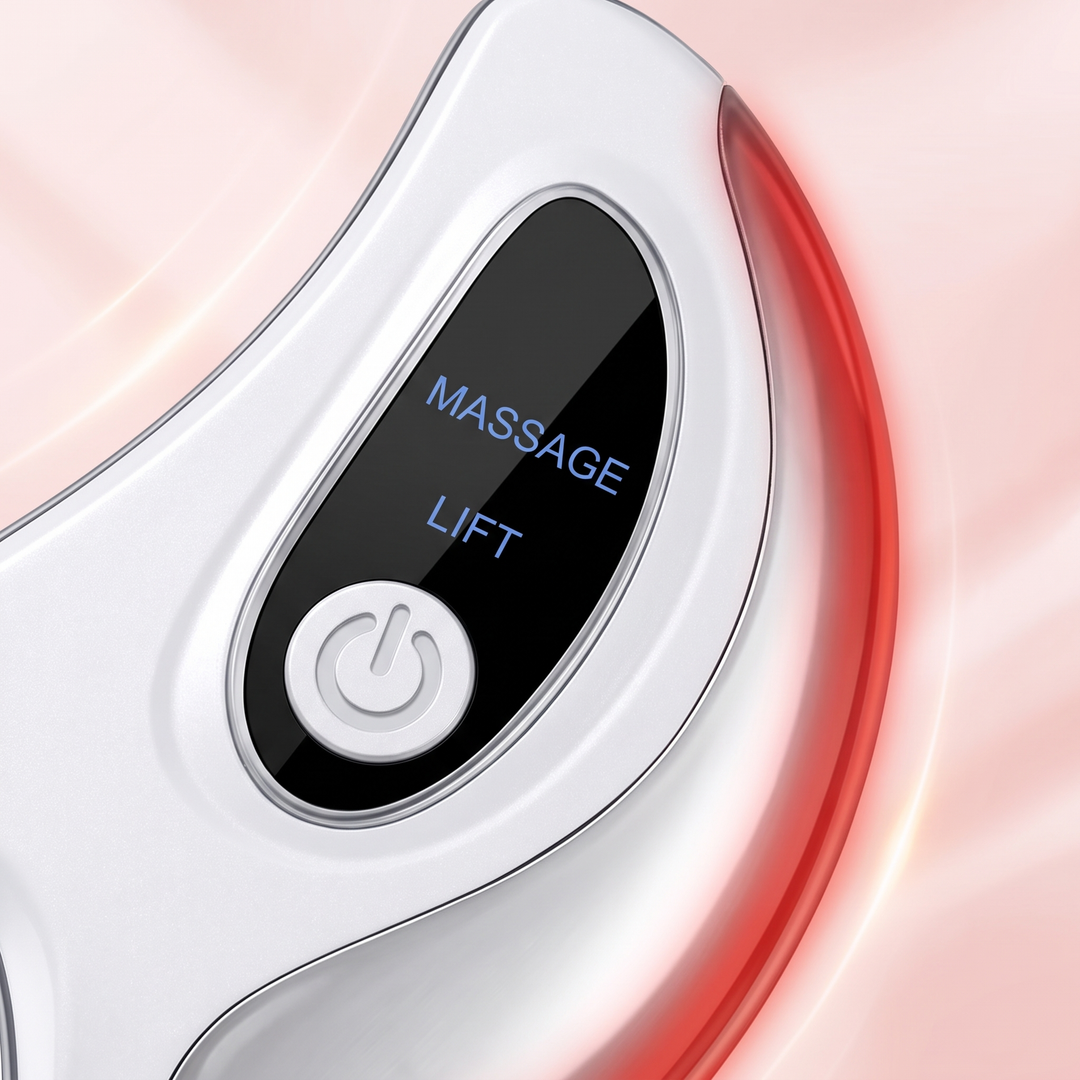 Close-up of control button and LED display on handle