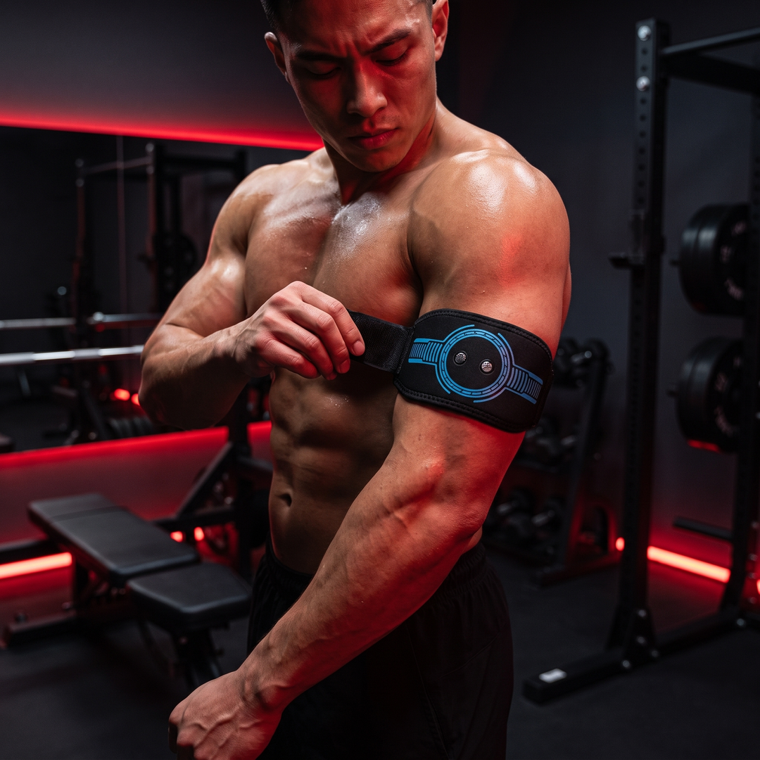Professional EMS Muscle Stimulator Belt Abdominal Toning Belt Electric ABS Trainer Arm Leg Back Muscle Stimulation Fitness Massager Home Gym - lifestyle arm pad application