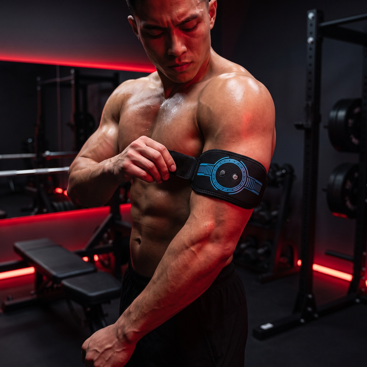 Professional EMS Muscle Stimulator Belt Abdominal Toning Belt Electric ABS Trainer Arm Leg Back Muscle Stimulation Fitness Massager Home Gym - lifestyle arm pad application