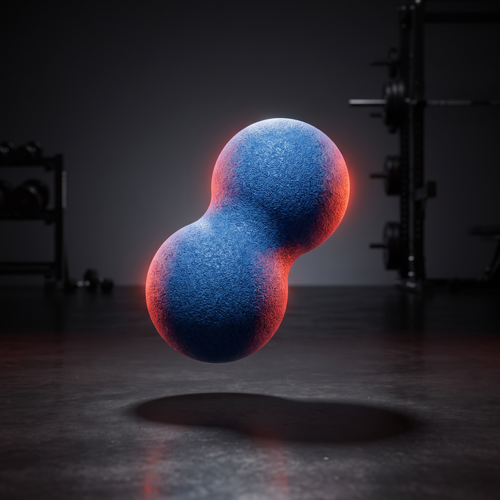 PHYSIOATHLETX blue peanut-shaped muscle relaxation ball, dual-lobe EPP foam roller