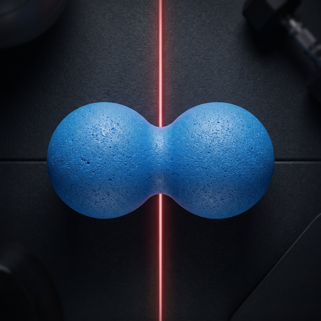 PHYSIOATHLETX peanut massage ball dual-lobe design straddling the spine for balanced pressure