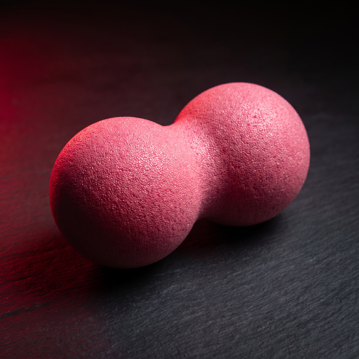 PHYSIOATHLETX pink dual-lobe myofascial release massage ball, high-density EPP foam trigger point recovery tool