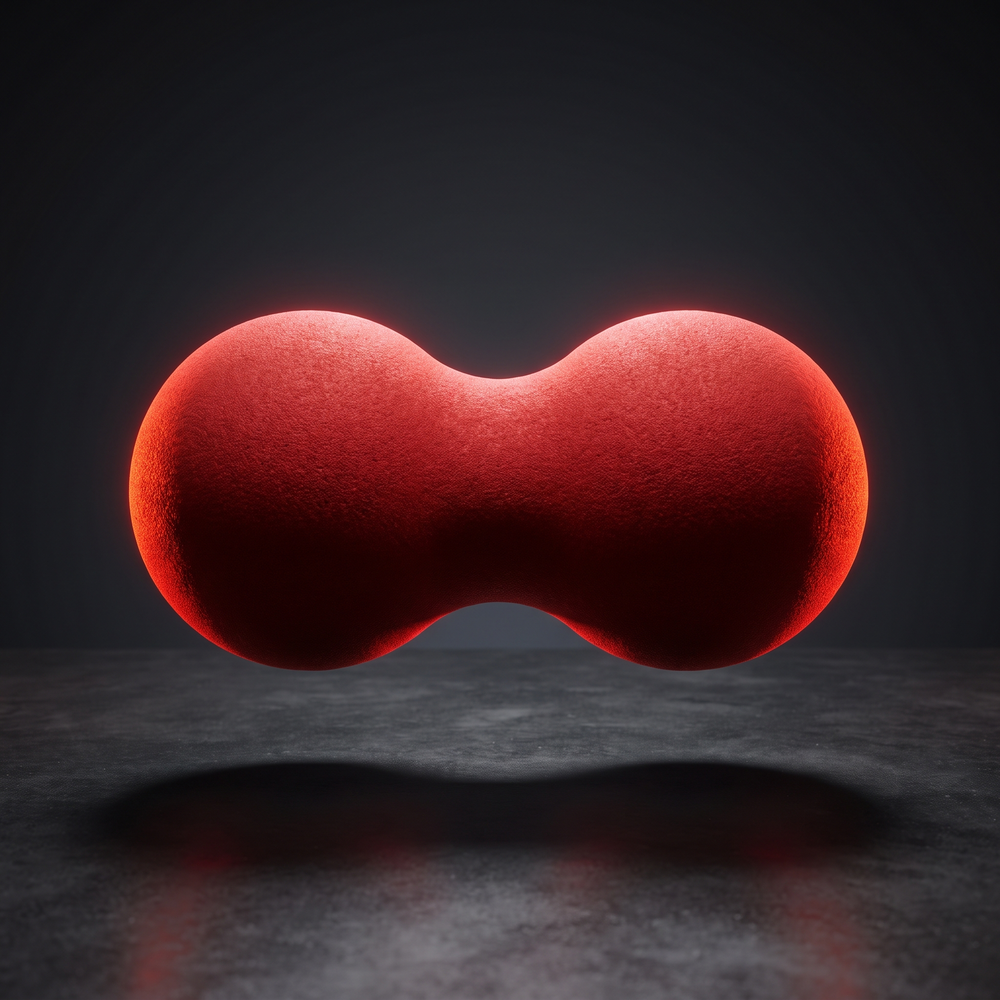 PHYSIOATHLETX red peanut-shaped muscle relaxation ball, dual-lobe EPP foam roller for trigger point recovery
