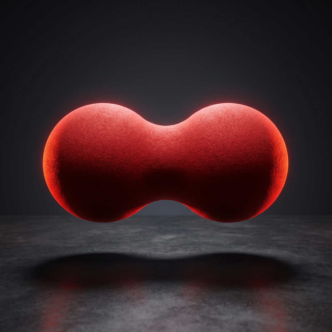 PHYSIOATHLETX red peanut-shaped muscle relaxation ball, dual-lobe EPP foam roller for trigger point recovery