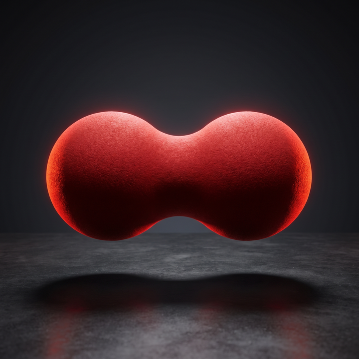 PHYSIOATHLETX red peanut-shaped muscle relaxation ball, dual-lobe EPP foam roller for trigger point recovery