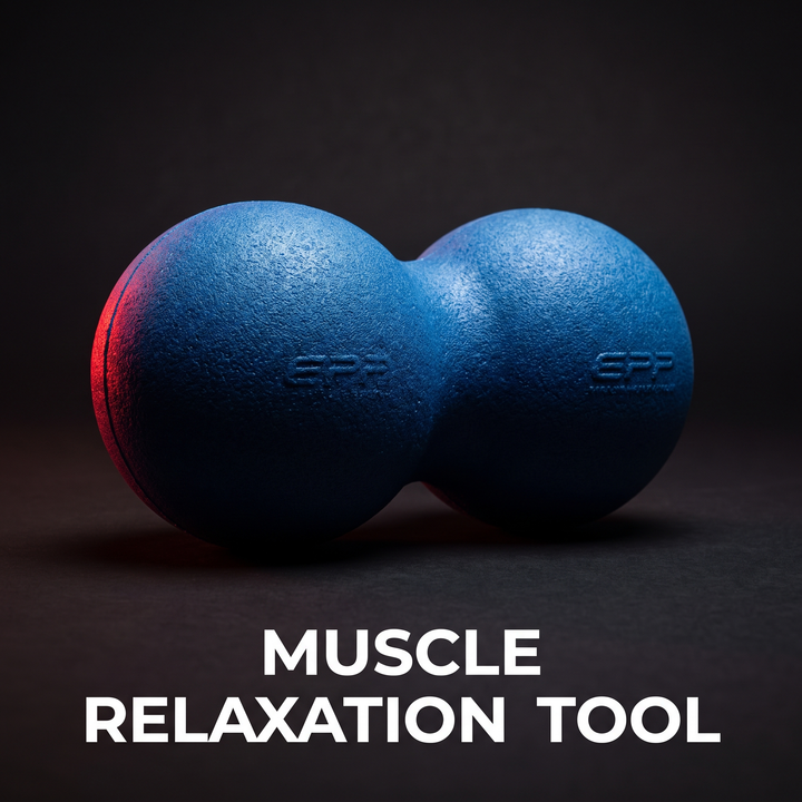 PHYSIOATHLETX blue peanut-shaped muscle relaxation massage ball, dual-lobe foam roller tool