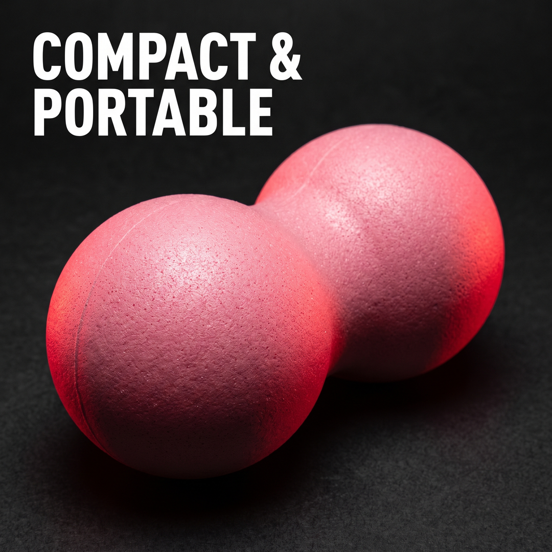 PHYSIOATHLETX pink peanut massage ball, compact and portable recovery tool