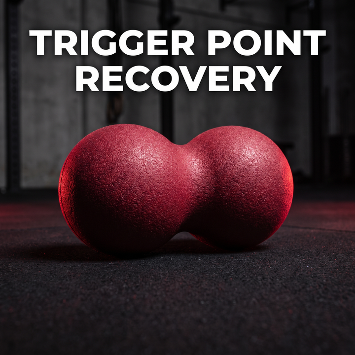 PHYSIOATHLETX red peanut massage ball for trigger point recovery, dual-lobe high-density foam
