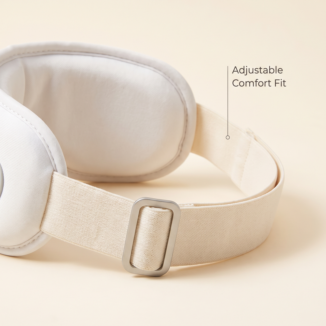 PhysioAthletX 3D Compression Eye Massager - adjustable comfort strap close-up