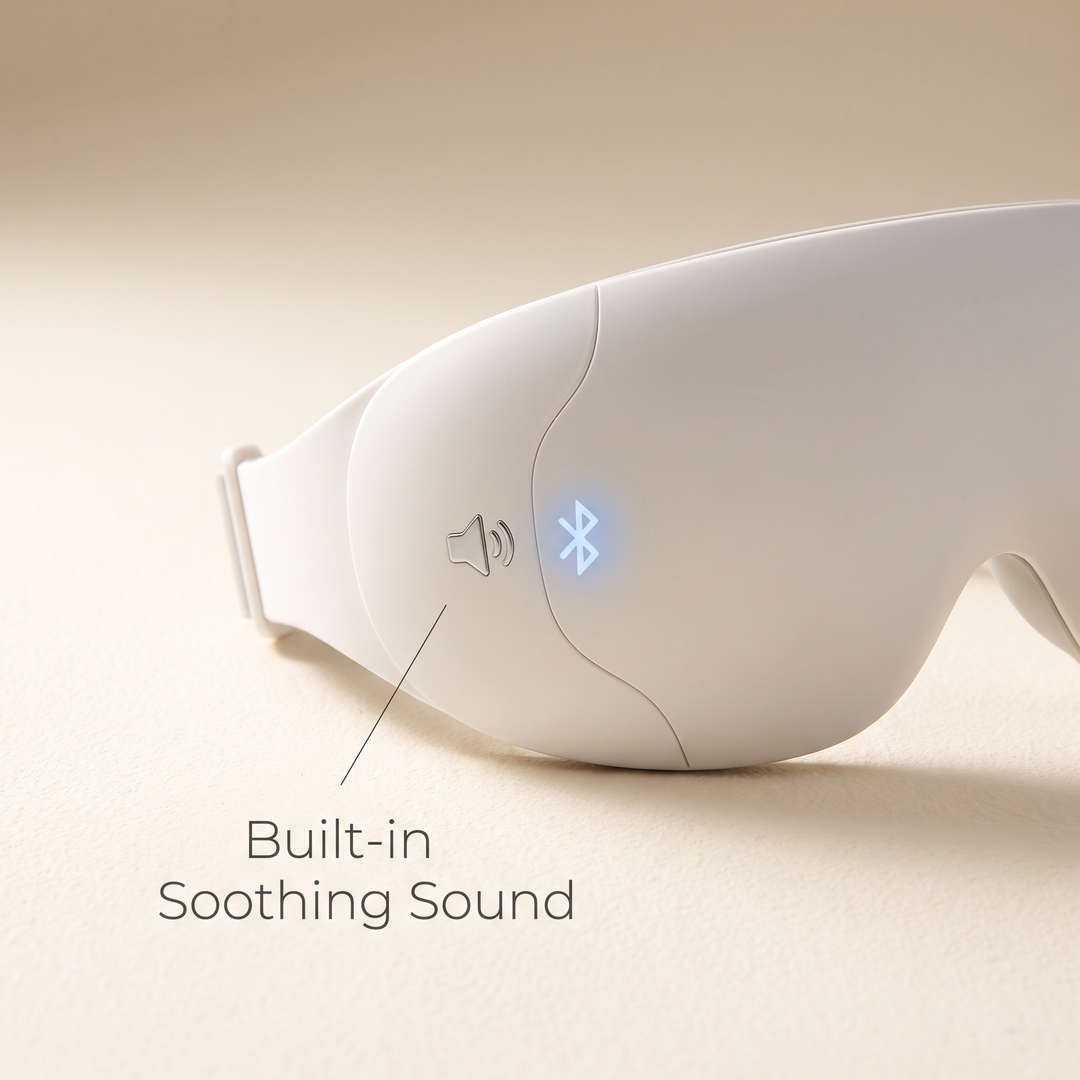 PhysioAthletX 3D Compression Eye Massager - built-in soothing sound feature