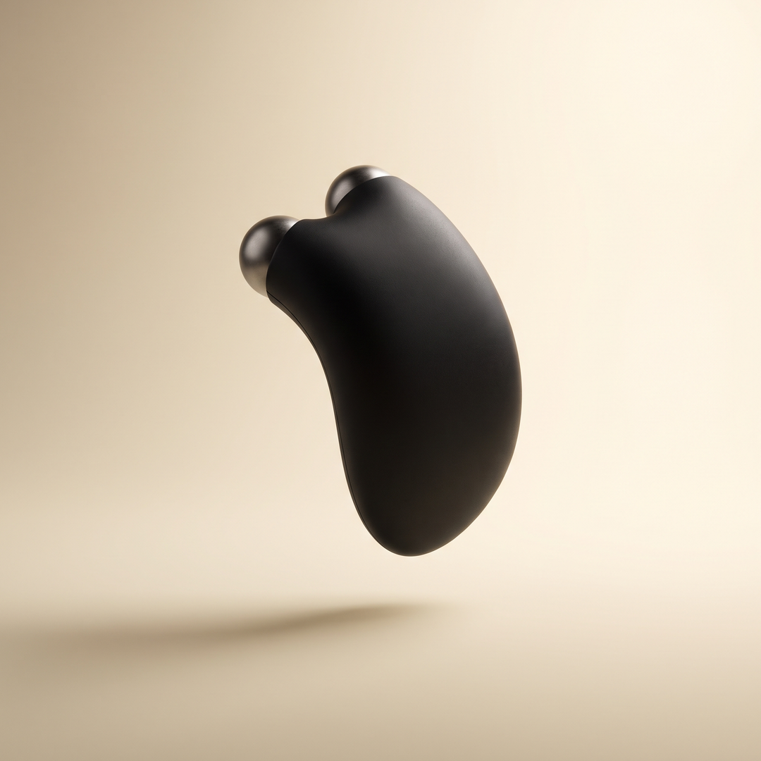Professional Face Lifting Device Microcurrent Facial Massager - Black device three-quarter angle view