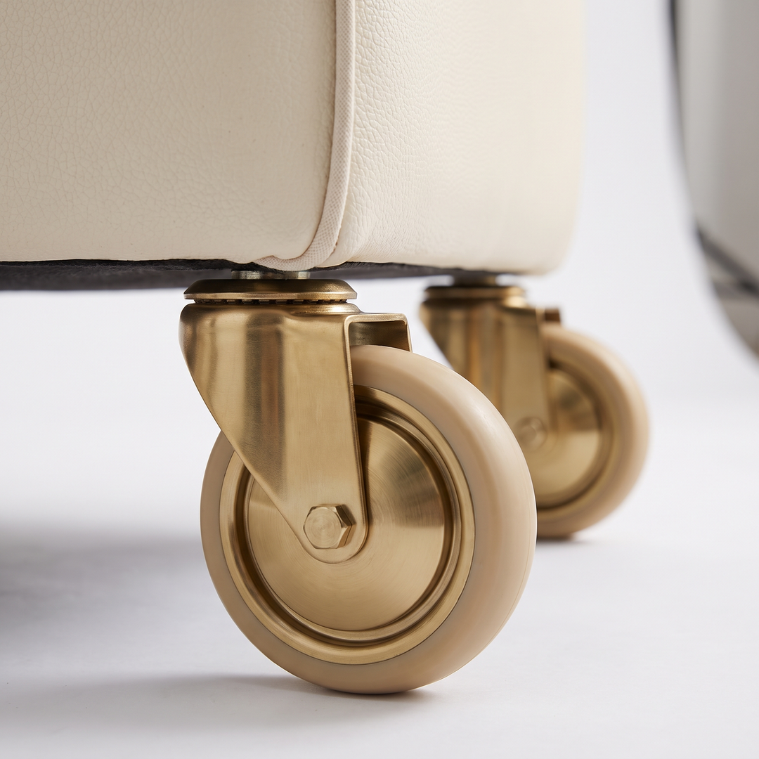 Professional Curved Reclining Facial Bed - Caster Wheels Detail