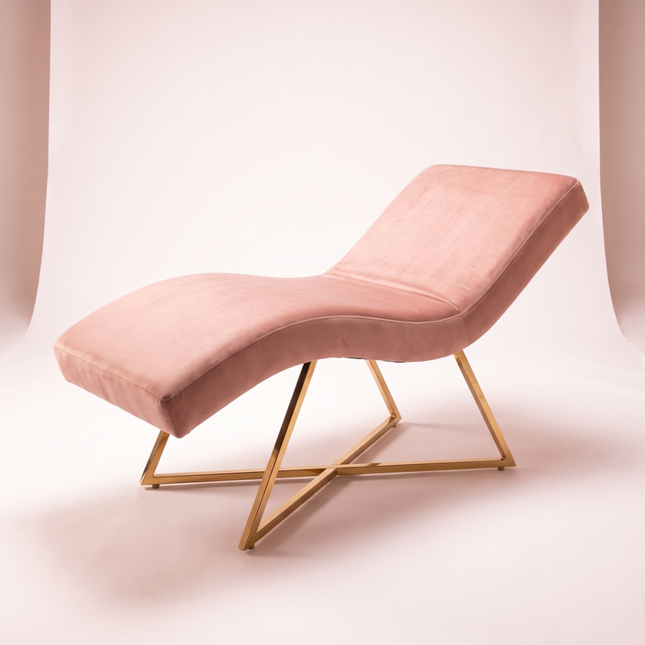 Professional Curved Reclining Facial Bed - Custom Color - Blush