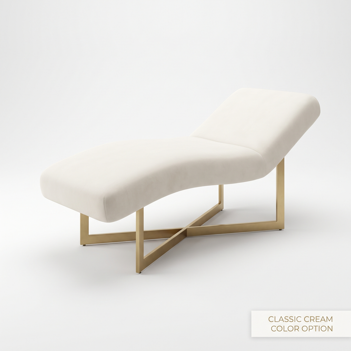 Professional Curved Reclining Facial Bed - Only Bed - Cream Color