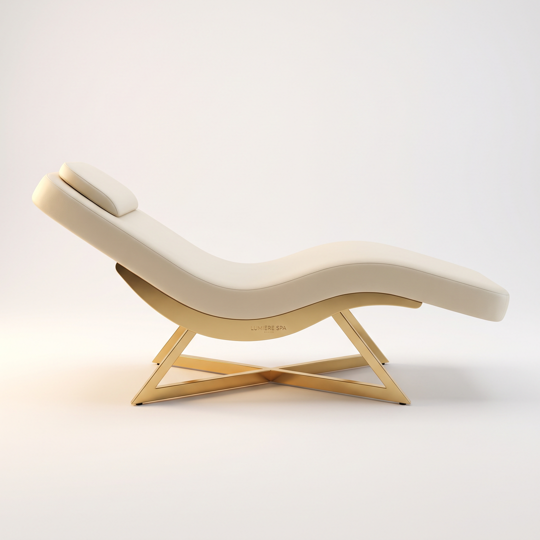 Professional Curved Reclining Facial Bed - Side Profile Curve