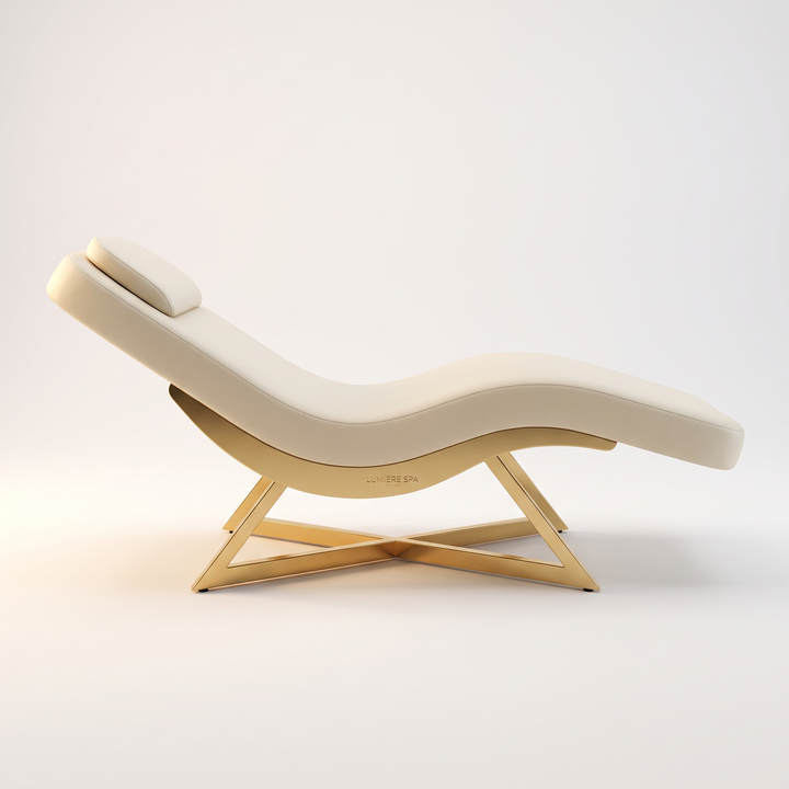 Professional Curved Reclining Facial Bed - Side Profile Curve