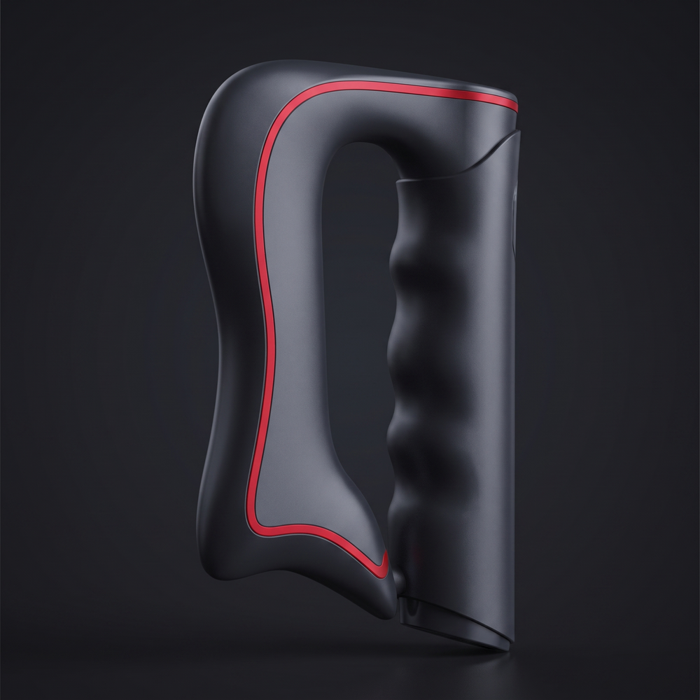 Electric fascia massage recovery tool, side profile silhouette view