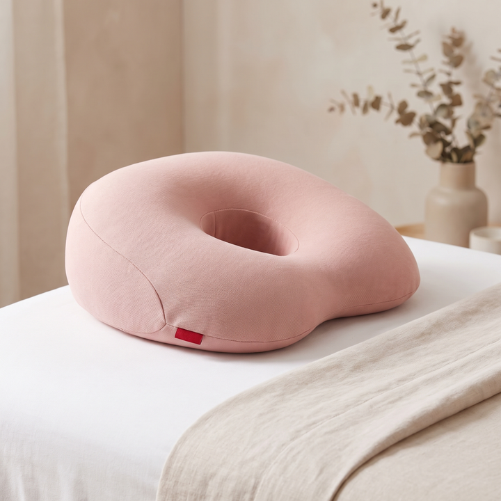 Ergonomic Face Down Pillow Memory Foam Headrest for Massage Table Comfort - Pink