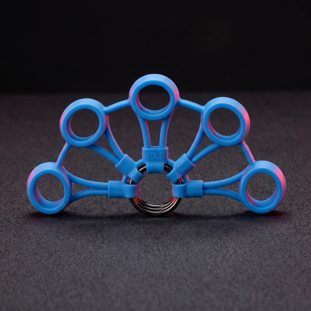 Professional Finger Exerciser Hand Grip Trainer Silicone Finger Flexion Extension Rehabilitation Training Tool Portable Finger Strengthener for Hand Mobility Recovery Home Use - Blue 40LB Resistance