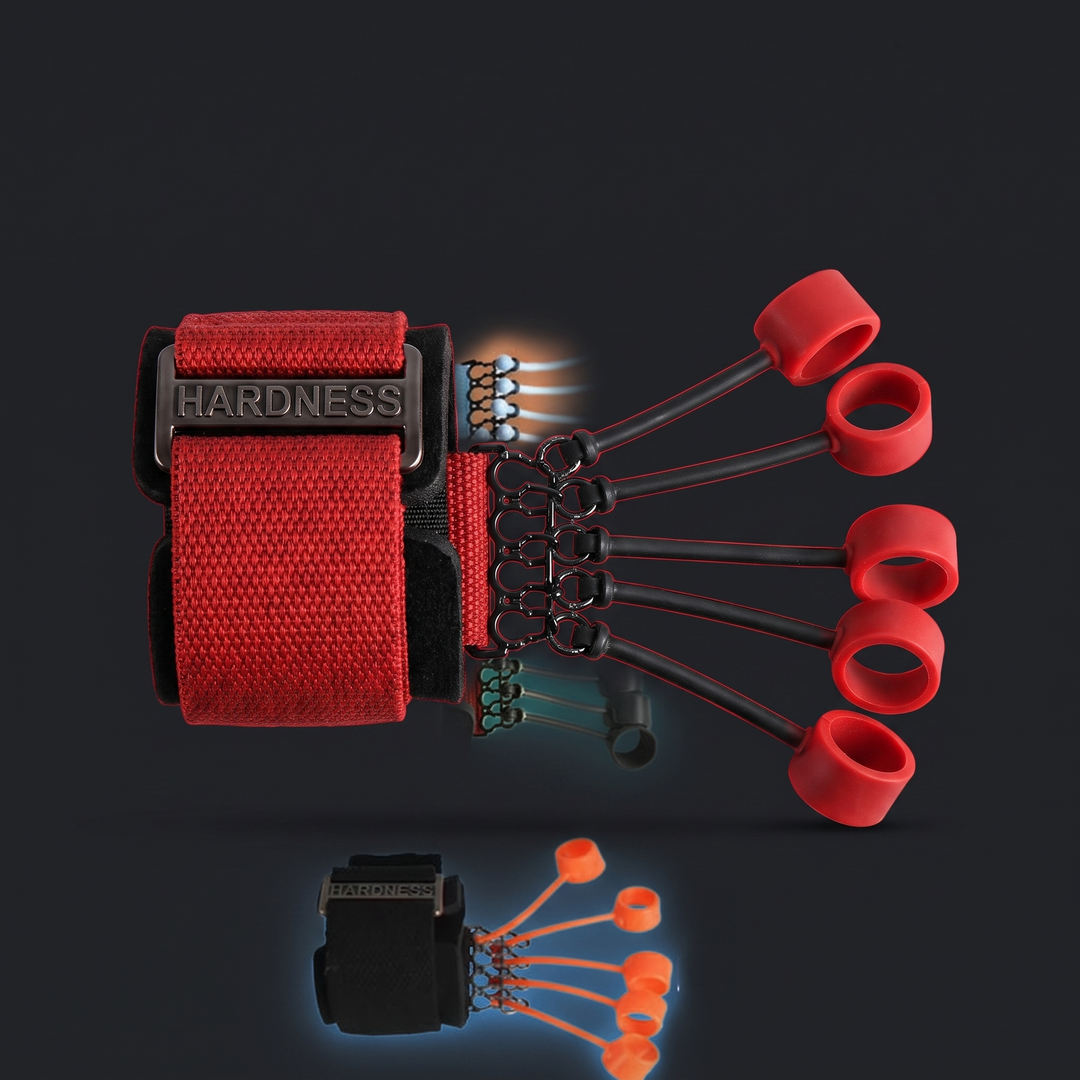 Professional Finger Exerciser Hand Grip Trainer Silicone Finger Flexion Extension Rehabilitation Training Tool Portable Finger Strengthener for Hand Mobility Recovery Home Use - Red 60LB Resistance
