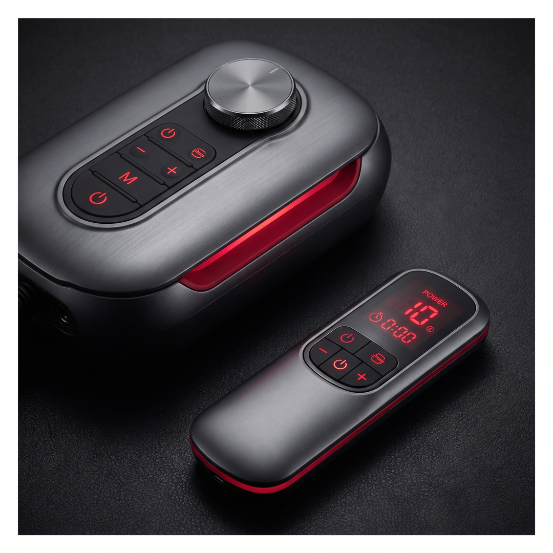 Control unit with adjustable pressure settings for the leg compression massager