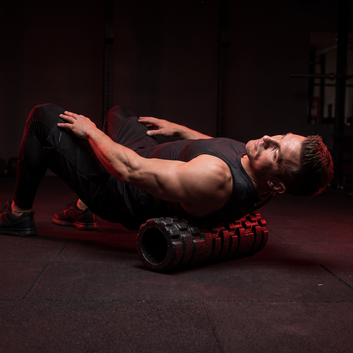 PHYSIOATHLETX Foam Roller - rolling upper back for muscle recovery
