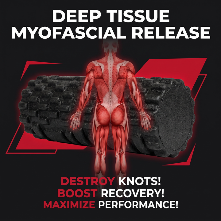 PHYSIOATHLETX Foam Roller 33cm - Deep Tissue Myofascial Release Feature