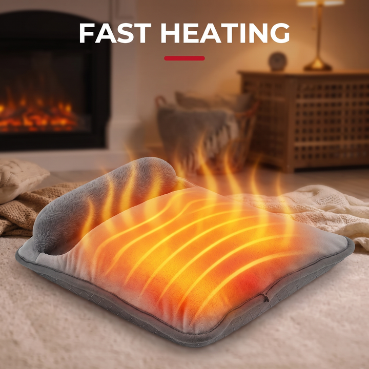 Electric Foot Heating Pad Adjustable Heat Settings Foot Warmer Mat 4 Heat Levels 4 Timers Fast Heating for Bed Office Home Winter Use - Fast Heating Feature