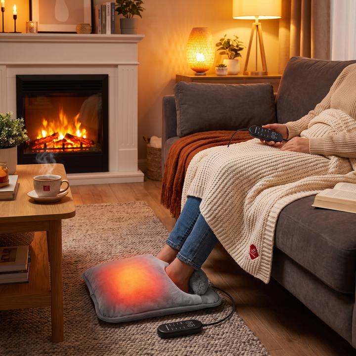 Electric Foot Heating Pad Adjustable Heat Settings Foot Warmer Mat 4 Heat Levels 4 Timers Fast Heating for Bed Office Home Winter Use - Cozy Evening Comfort