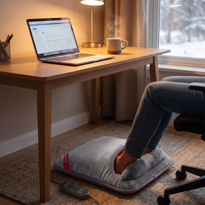 Electric Foot Heating Pad Adjustable Heat Settings Foot Warmer Mat 4 Heat Levels 4 Timers Fast Heating for Bed Office Home Winter Use - Under-Desk Office Use