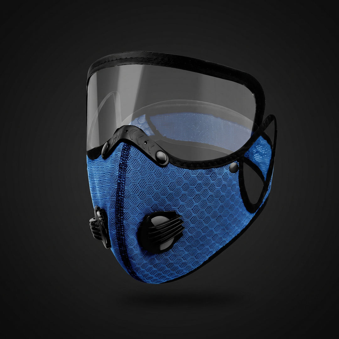 Adjustable Full Face Sports Mask Windproof UV Protection Outdoor Cycling Motorcycle Mask for Men and Women Breathable Protective Face Cover - Blue