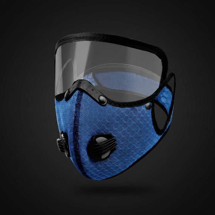 Adjustable Full Face Sports Mask Windproof UV Protection Outdoor Cycling Motorcycle Mask for Men and Women Breathable Protective Face Cover - Blue