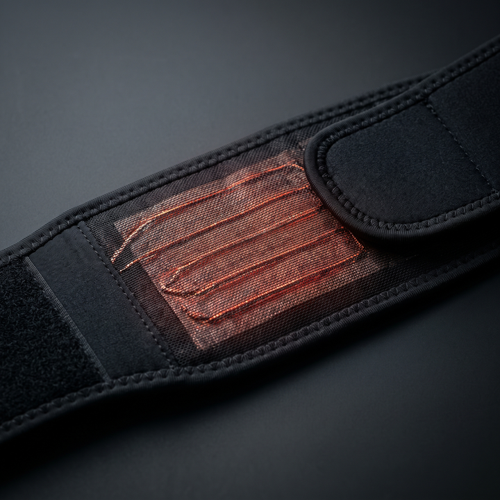 Soft heating pad element providing soothing warmth in the waist recovery belt