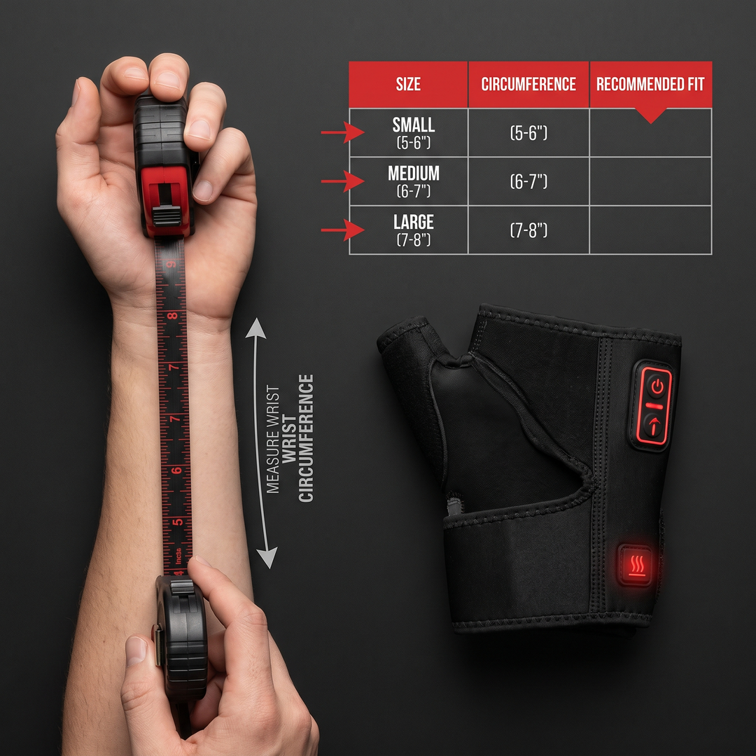 Rechargeable Electric Heated Wrist Brace Vibration Massage Wrist Support Wrap Ankle Hand Foot Protector Heating Compression Wristband for Home Recovery - Wrist Configuration Size Fit Reference