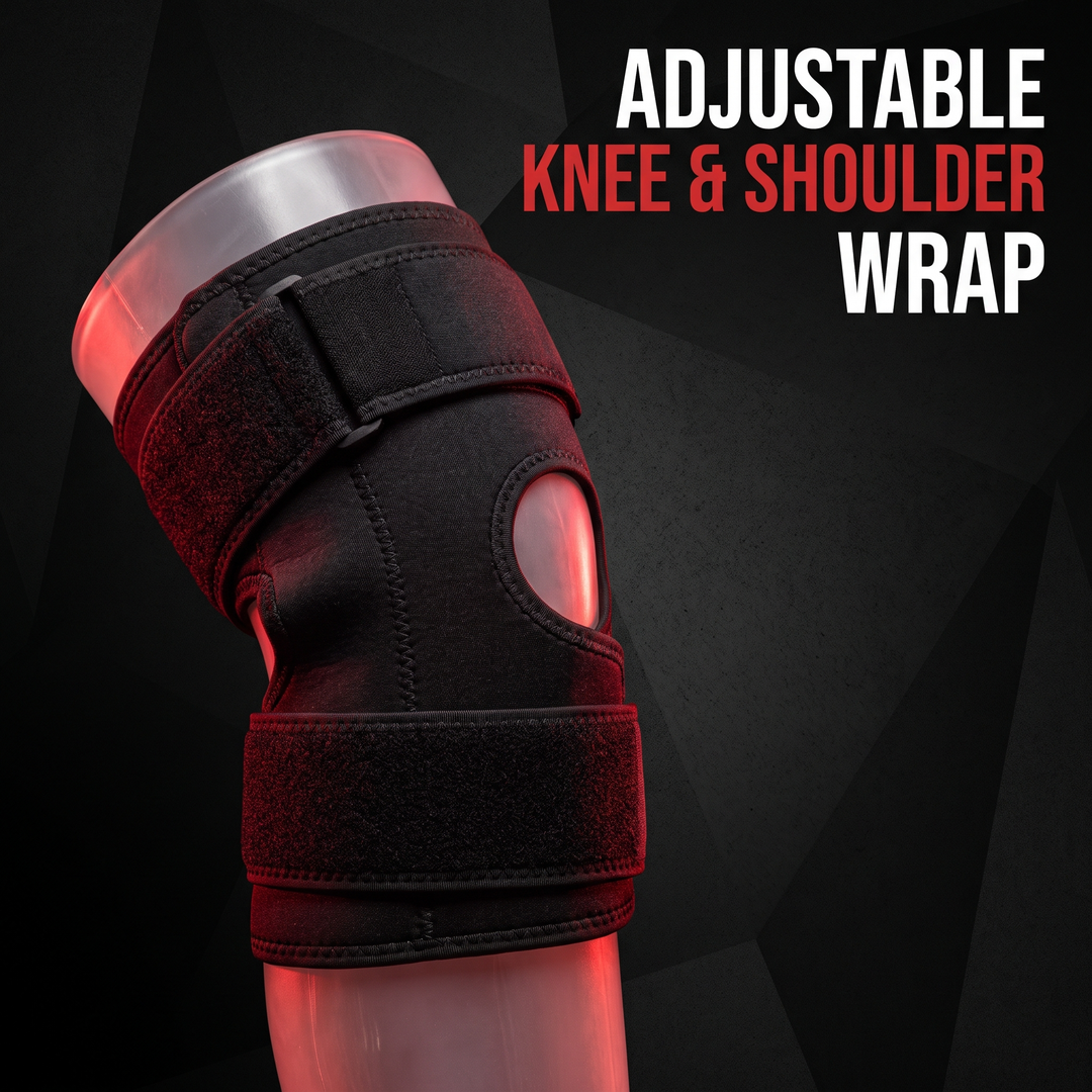 Adjustable knee and shoulder wrap design feature