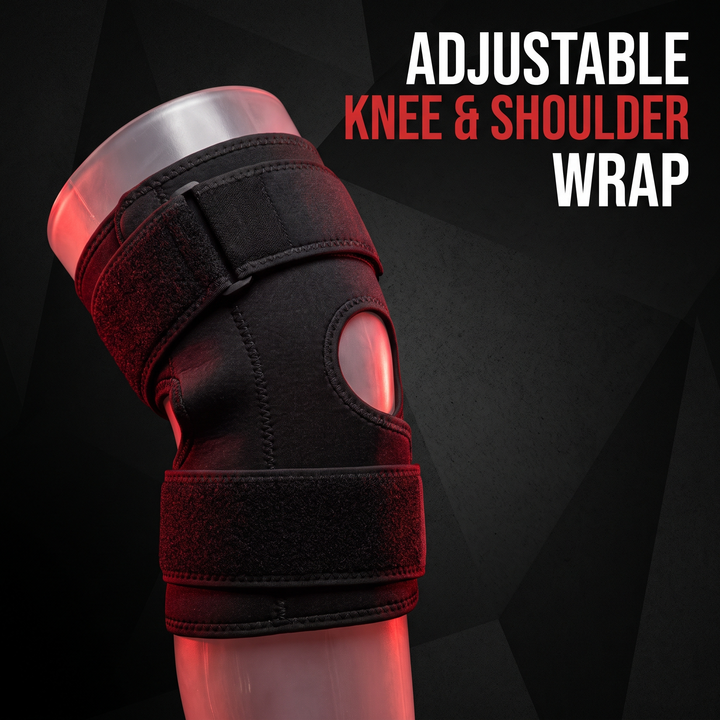 Adjustable knee and shoulder wrap design feature