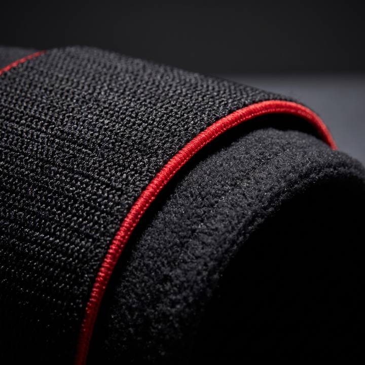 Close-up of compression wrap fabric texture and inner lining material