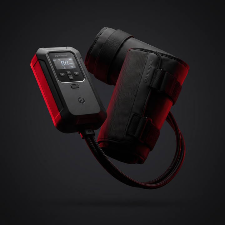 Hot/cold compression recovery device floating product shot