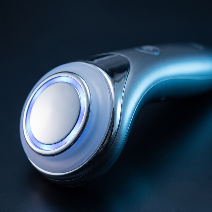 Hot Cold Microcurrent Face and Neck Massager - blue LED light mode