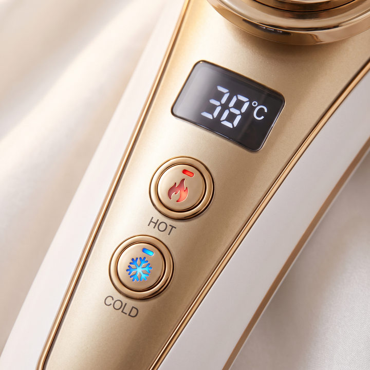 Hot Cold Microcurrent Face and Neck Massager - hot and cold mode control panel