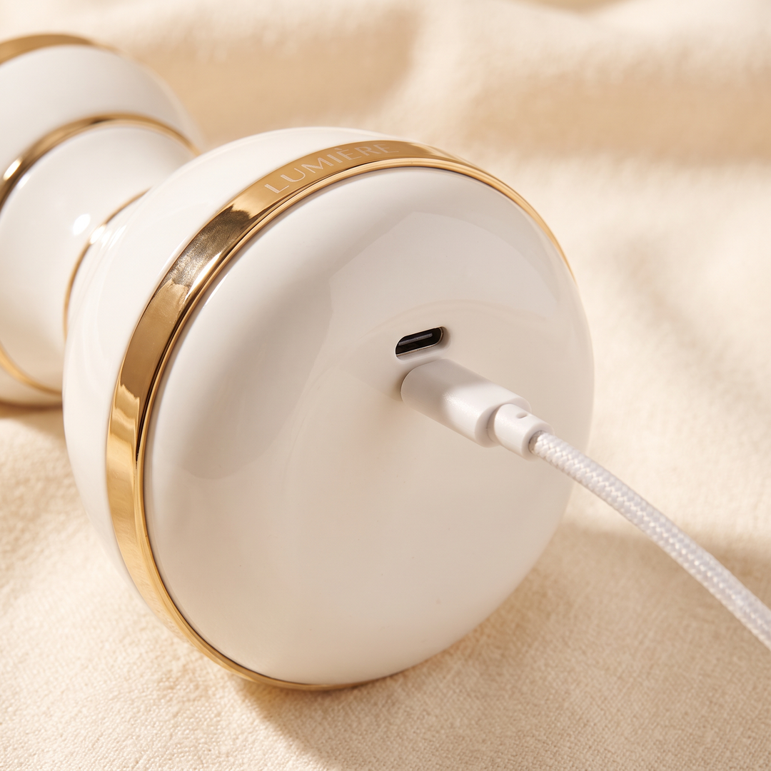 Hot Cold Microcurrent Face and Neck Massager - USB rechargeable charging port