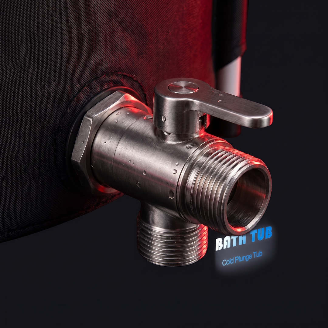 PHYSIOATHLETX Ice Bath Tub - cold plunge recovery tub - drain valve detail