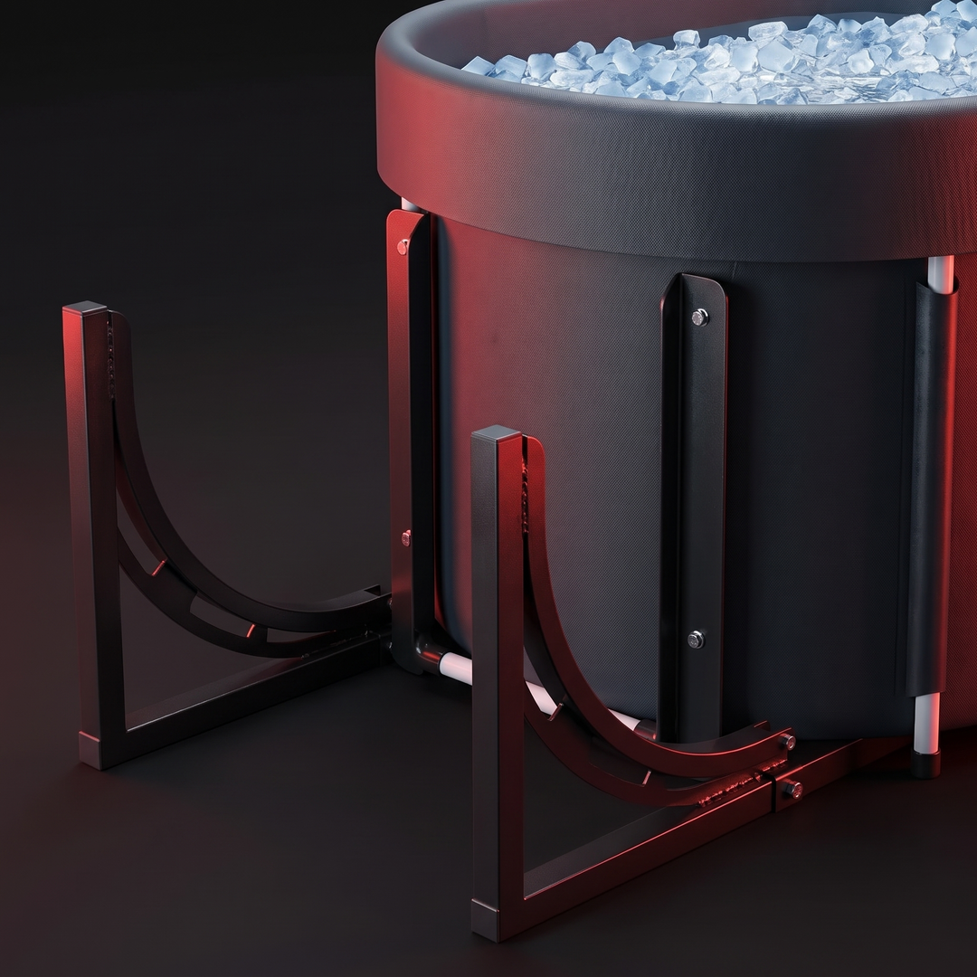 PHYSIOATHLETX Ice Bath Tub - cold plunge recovery tub - two-bracket 1.2m frame variant