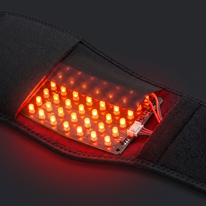 Close-up of the infrared heating element inside the wrap belt