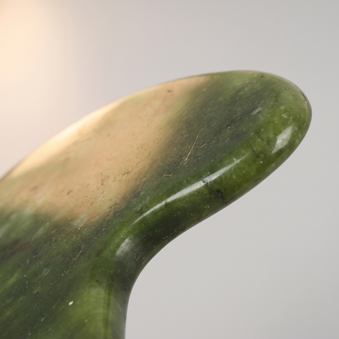 Macro shot of jade gua sha tool&