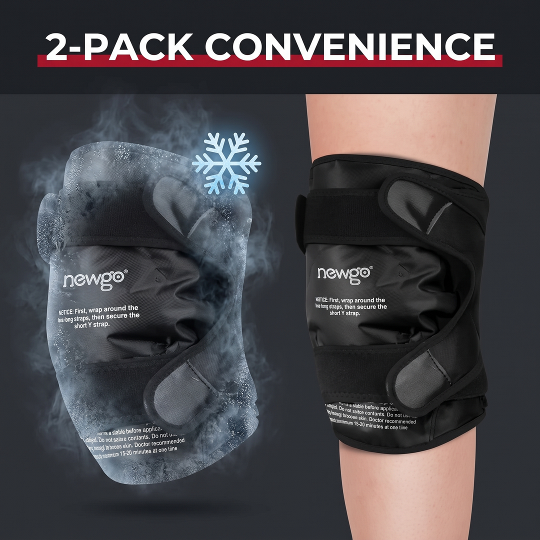 2-pack knee ice pack wraps for convenient alternating use
